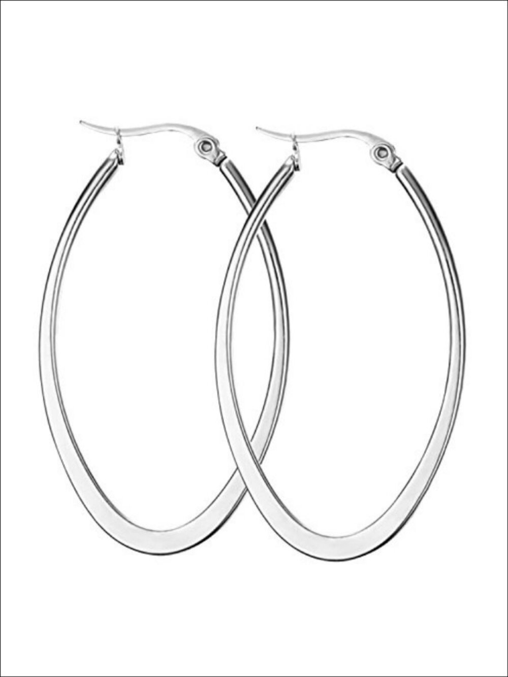 Titanium Stainless Steel Oval Hoop Earrings Women Hinged